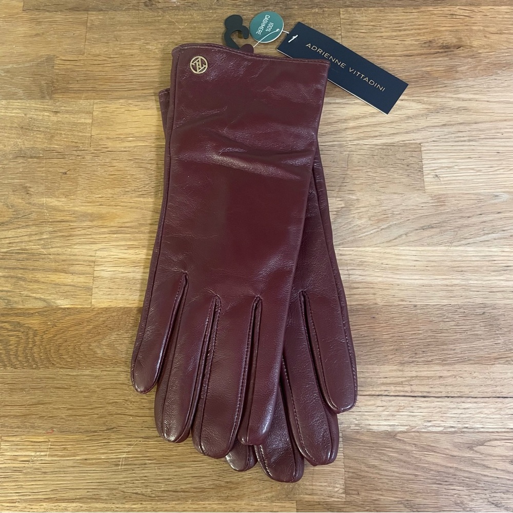 NEW Adrienne Vittadini Leather/Cashmere Gloves (XL)